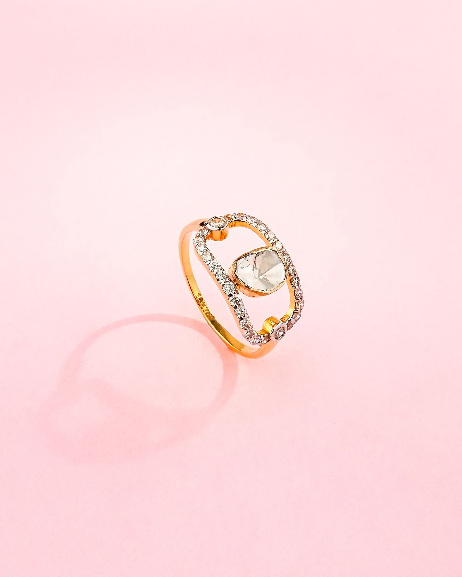 Kinjal Polki And Diamond Ring