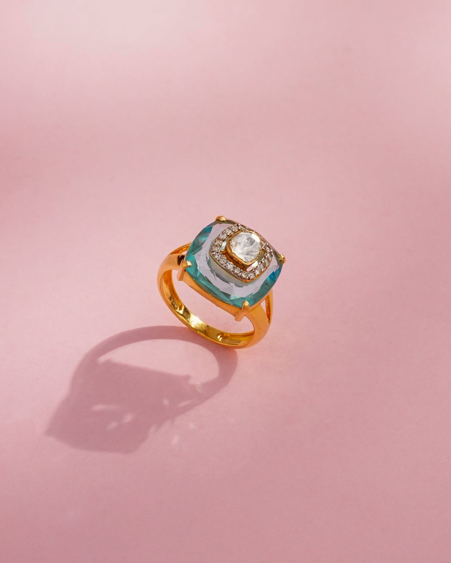 Lavya Polki And Diamond Ring