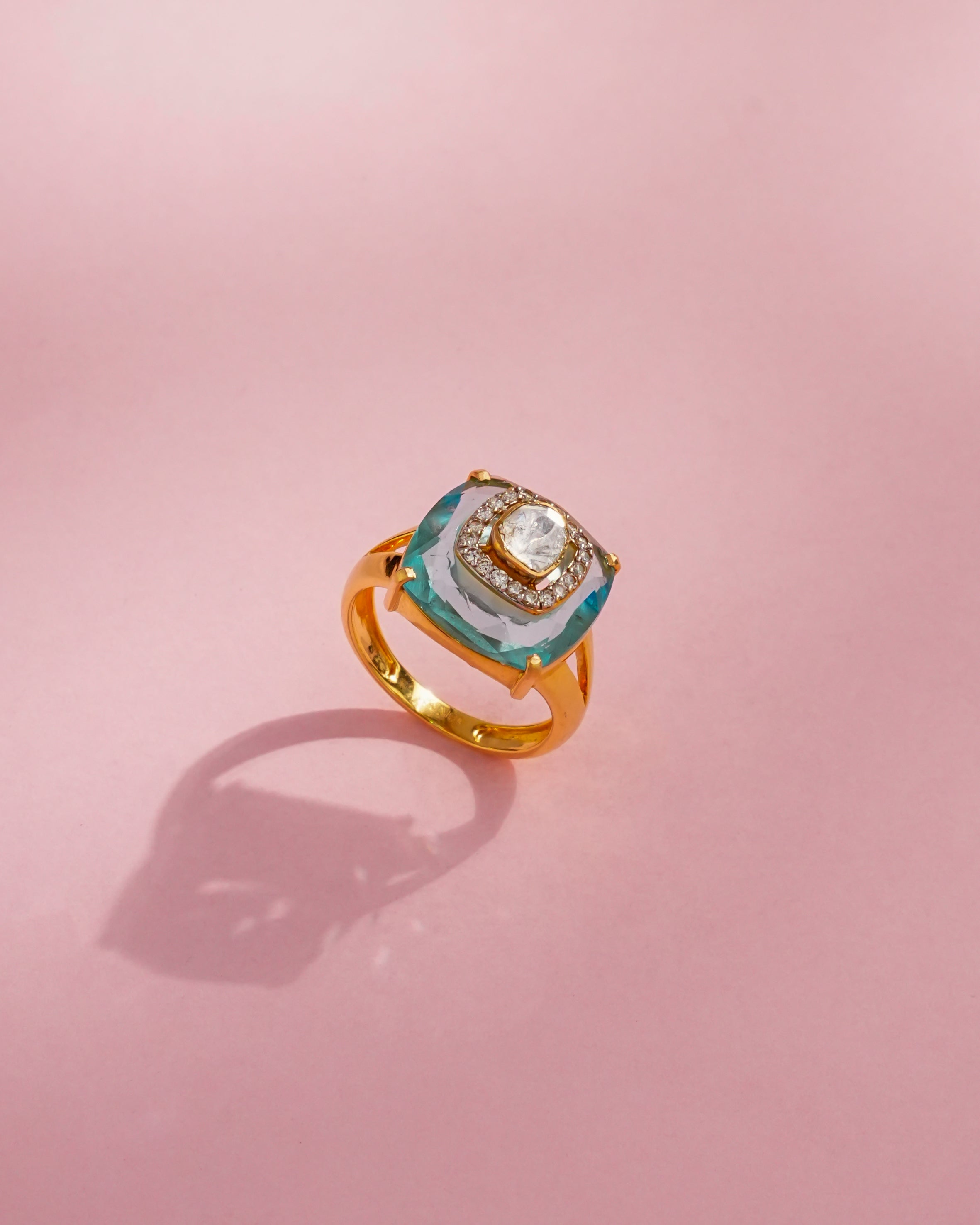 Lavya Polki And Diamond Ring