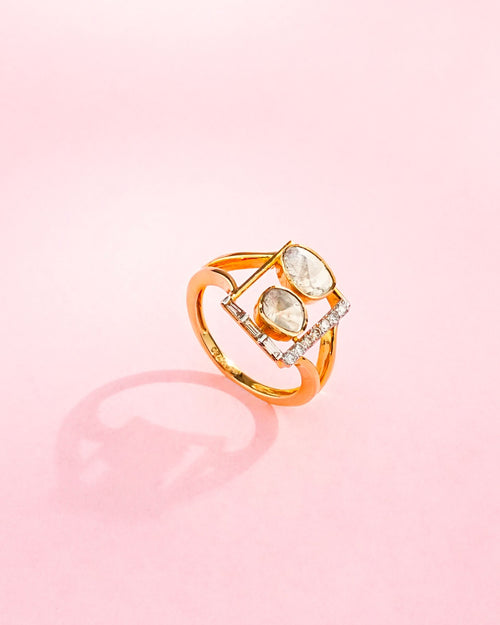 Aashita Polki And Diamond Ring