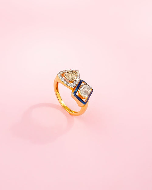 Aesha Polki And Diamond Ring