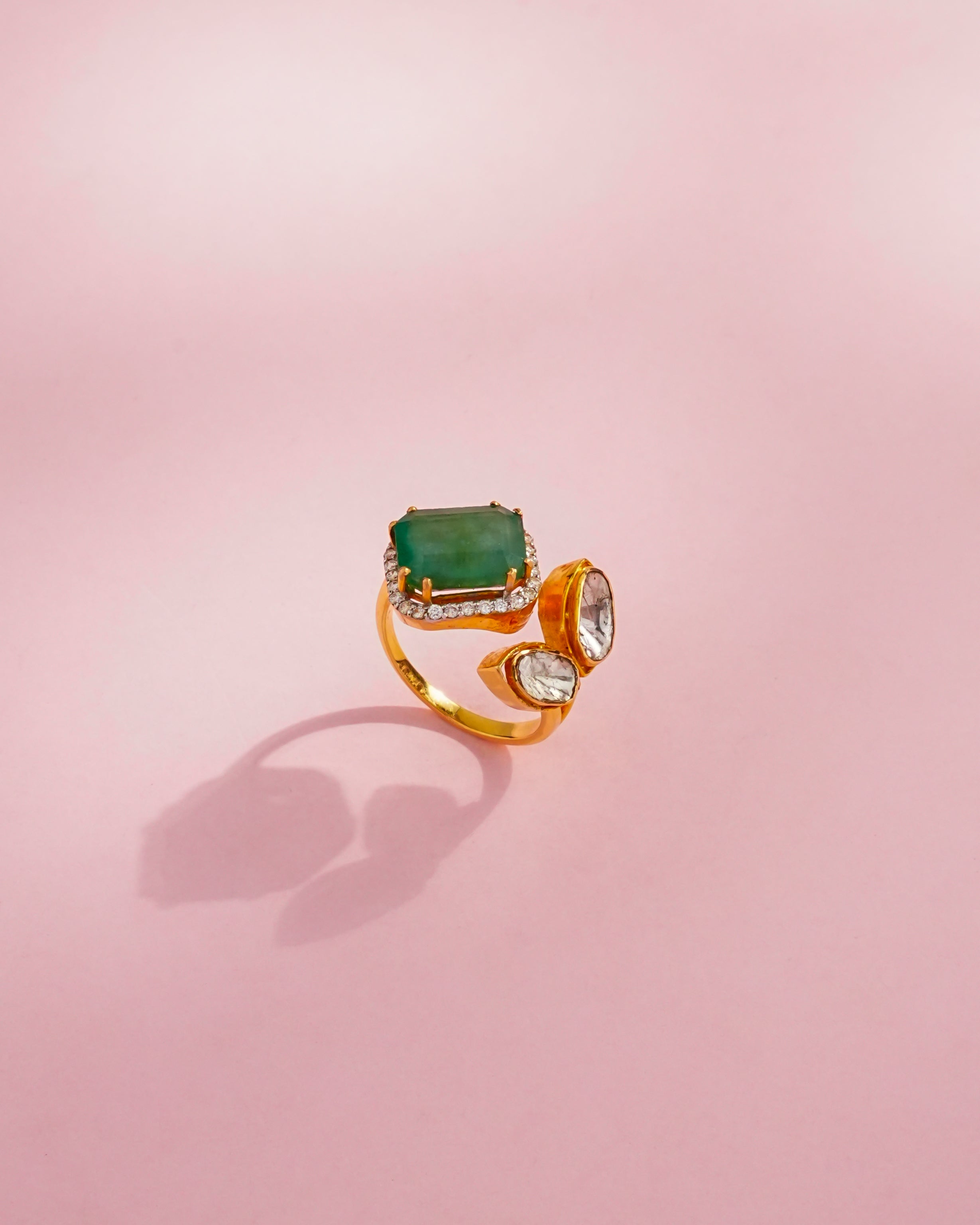 Kavitha Polki And Diamond Ring