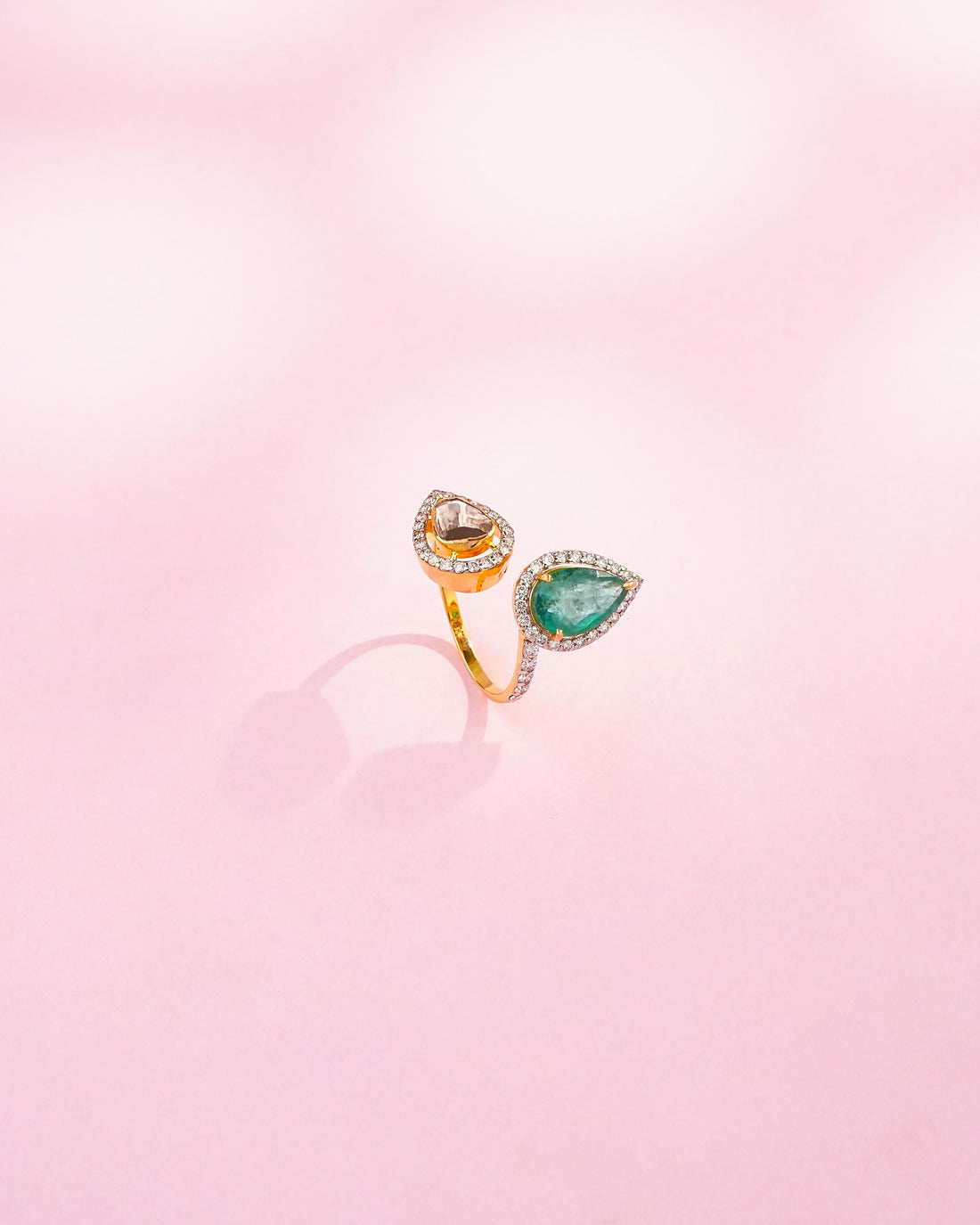 Ema Polki And Diamond Ring