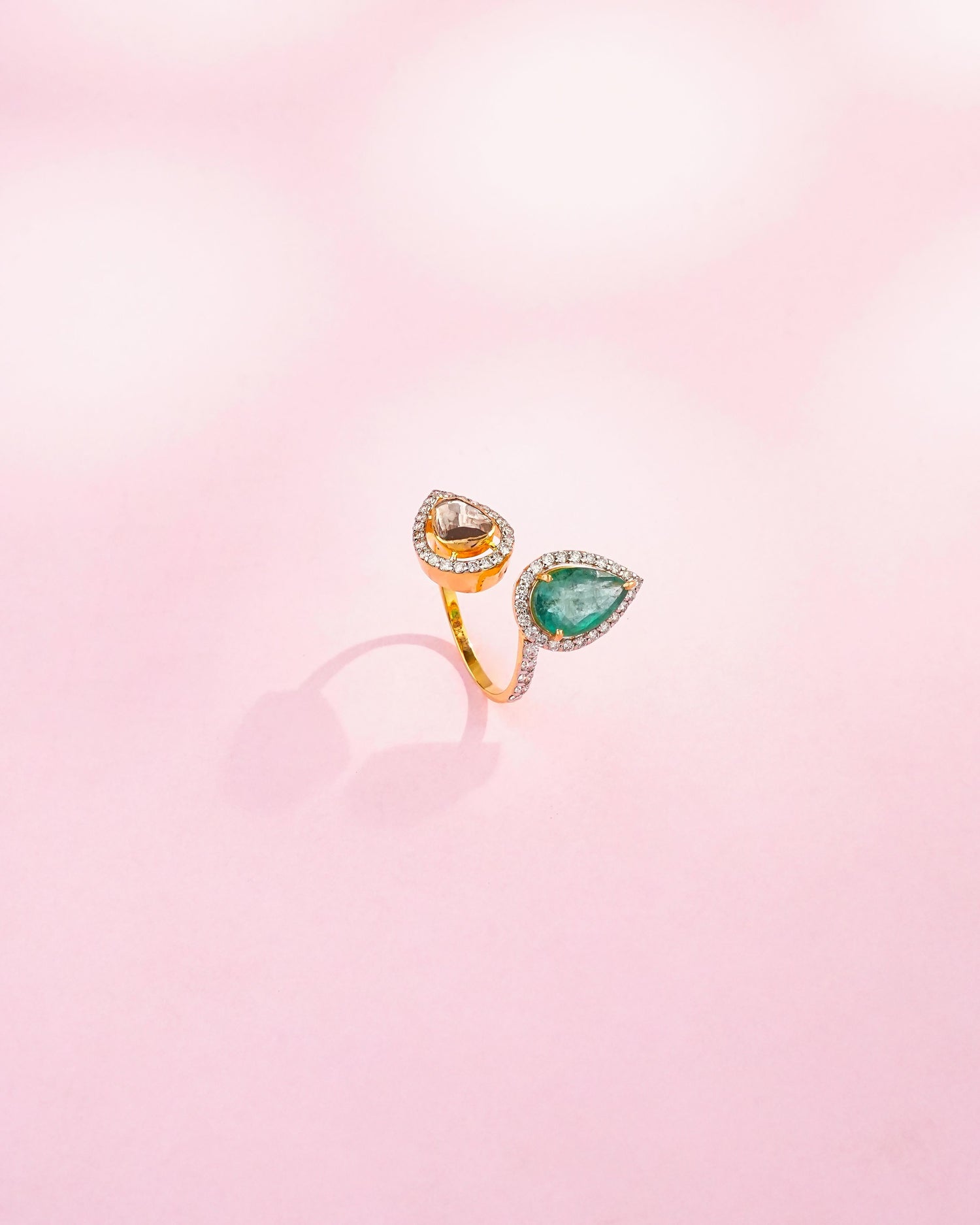 Ema Polki And Diamond Ring