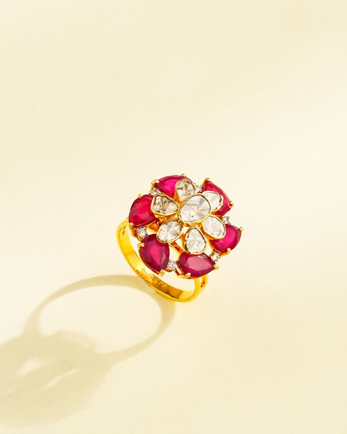 Lira Polki And Diamond Ring