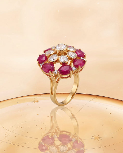 Lira Polki And Diamond Ring