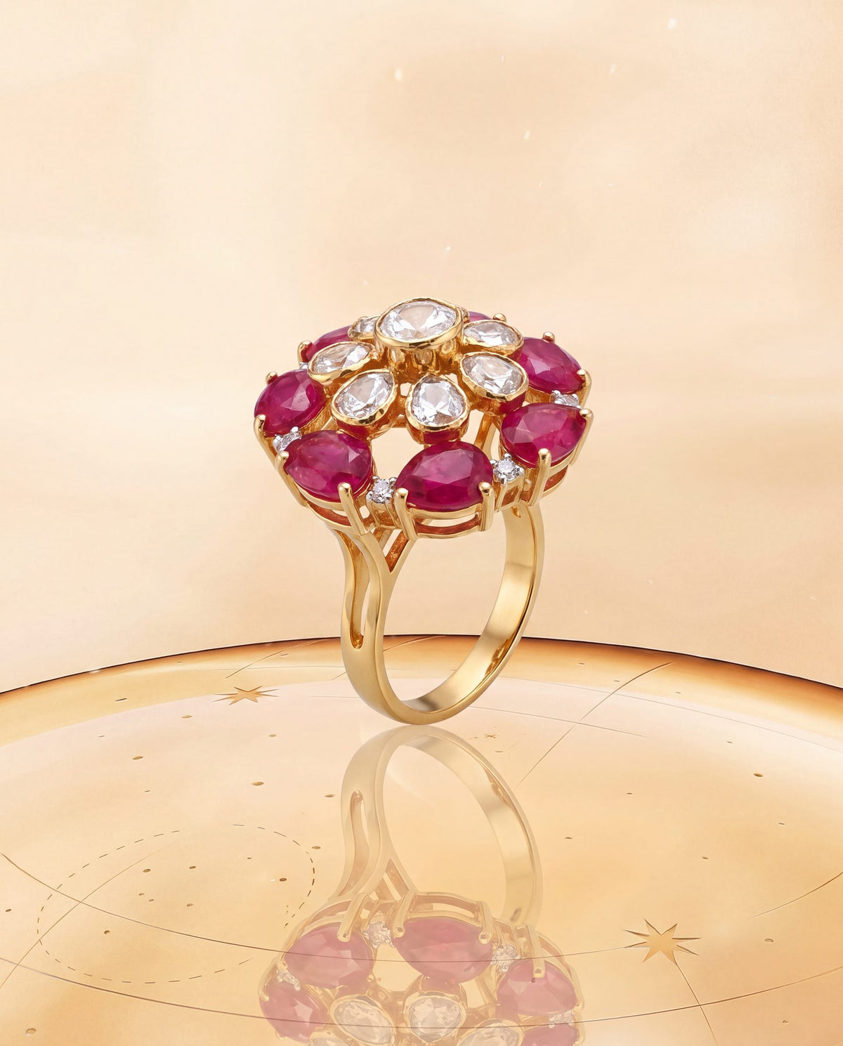 Lira Polki And Diamond Ring