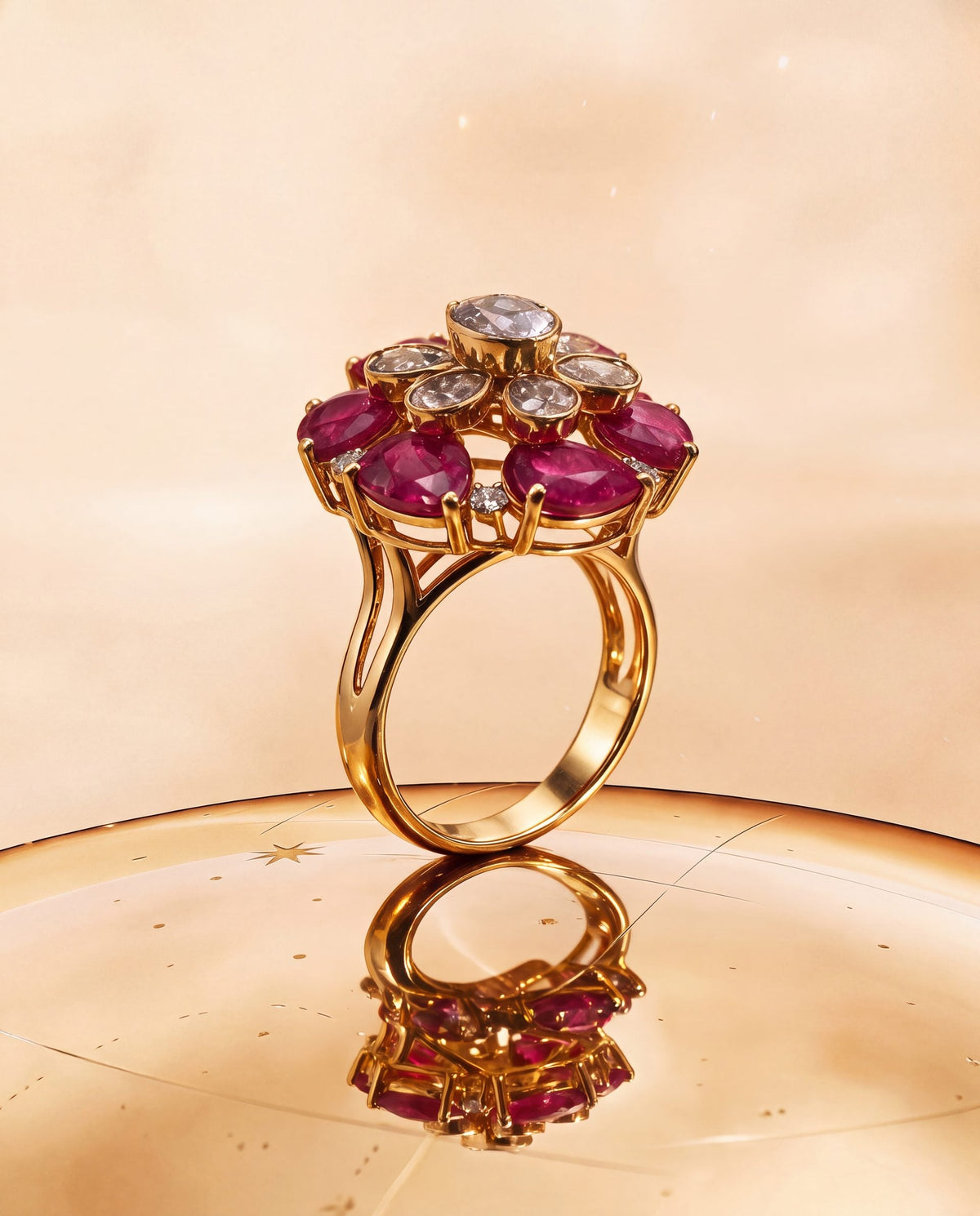 Lira Polki And Diamond Ring