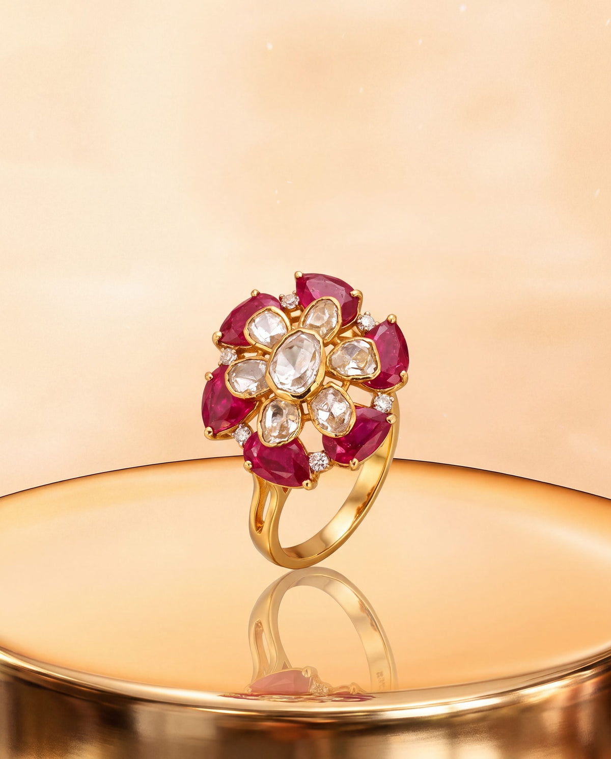 Lira Polki And Diamond Ring