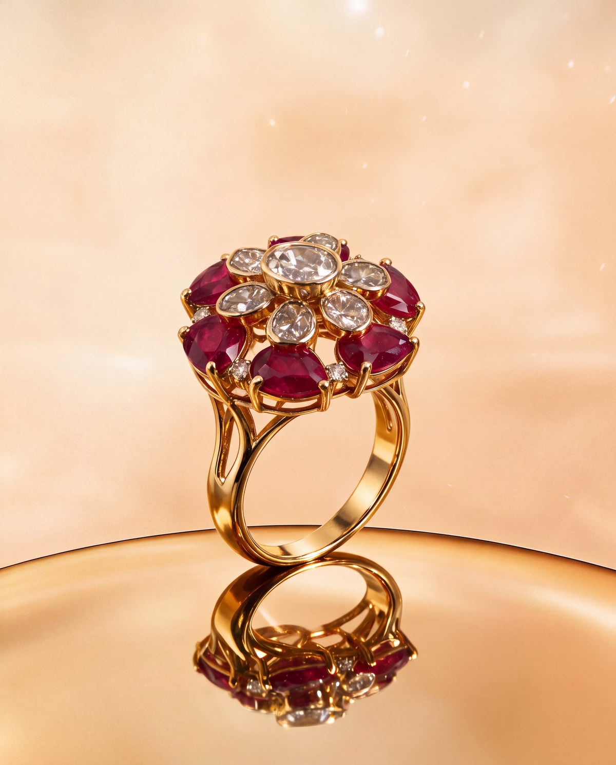 Lira Polki And Diamond Ring