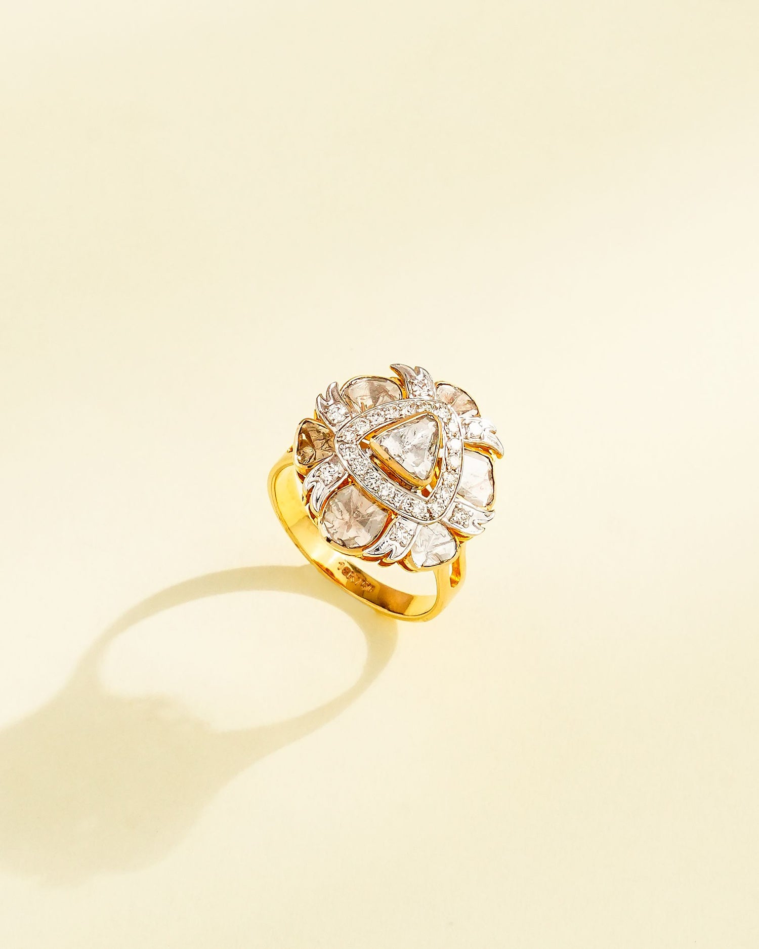 Khushi Polki And Diamond Ring