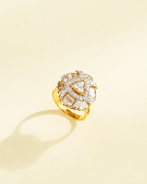 Khushi Polki And Diamond Ring