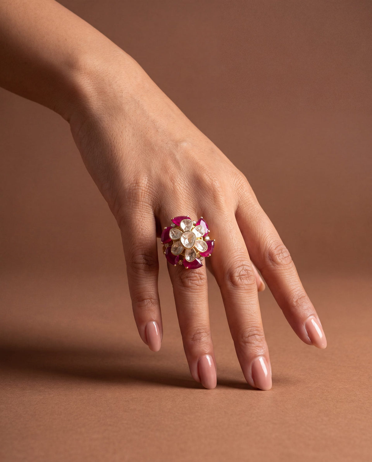 Lira Polki And Diamond Ring