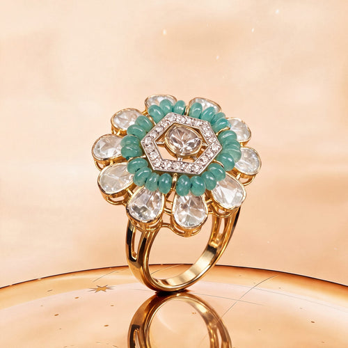 Komal Polki And Diamond Ring