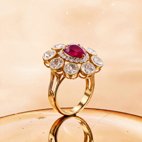 Lisha Polki And Diamond Ring