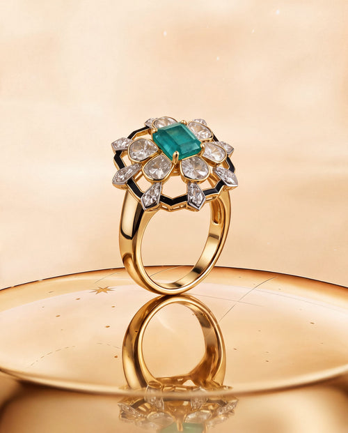 Kajal Polki And Diamond Ring