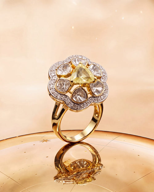 Kiran Polki And Diamond Ring