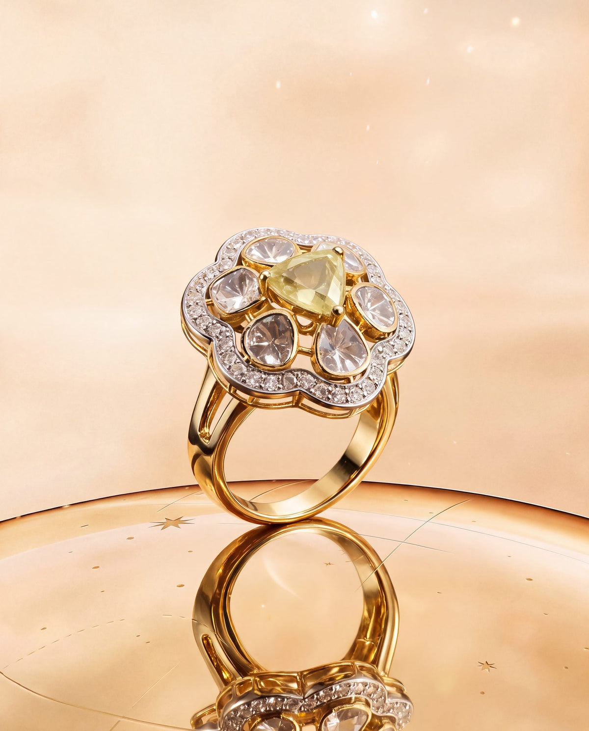 Kiran Polki And Diamond Ring