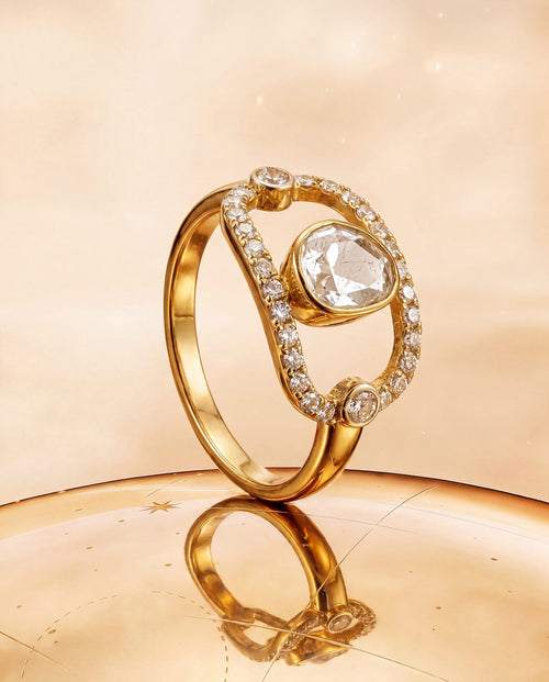 Adiya Polki And Diamond Ring