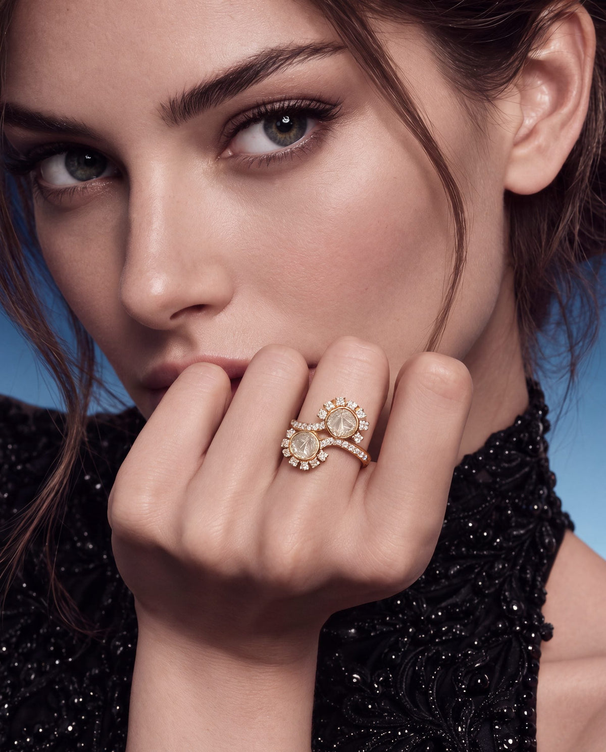 Himaja Polki And Diamond Ring