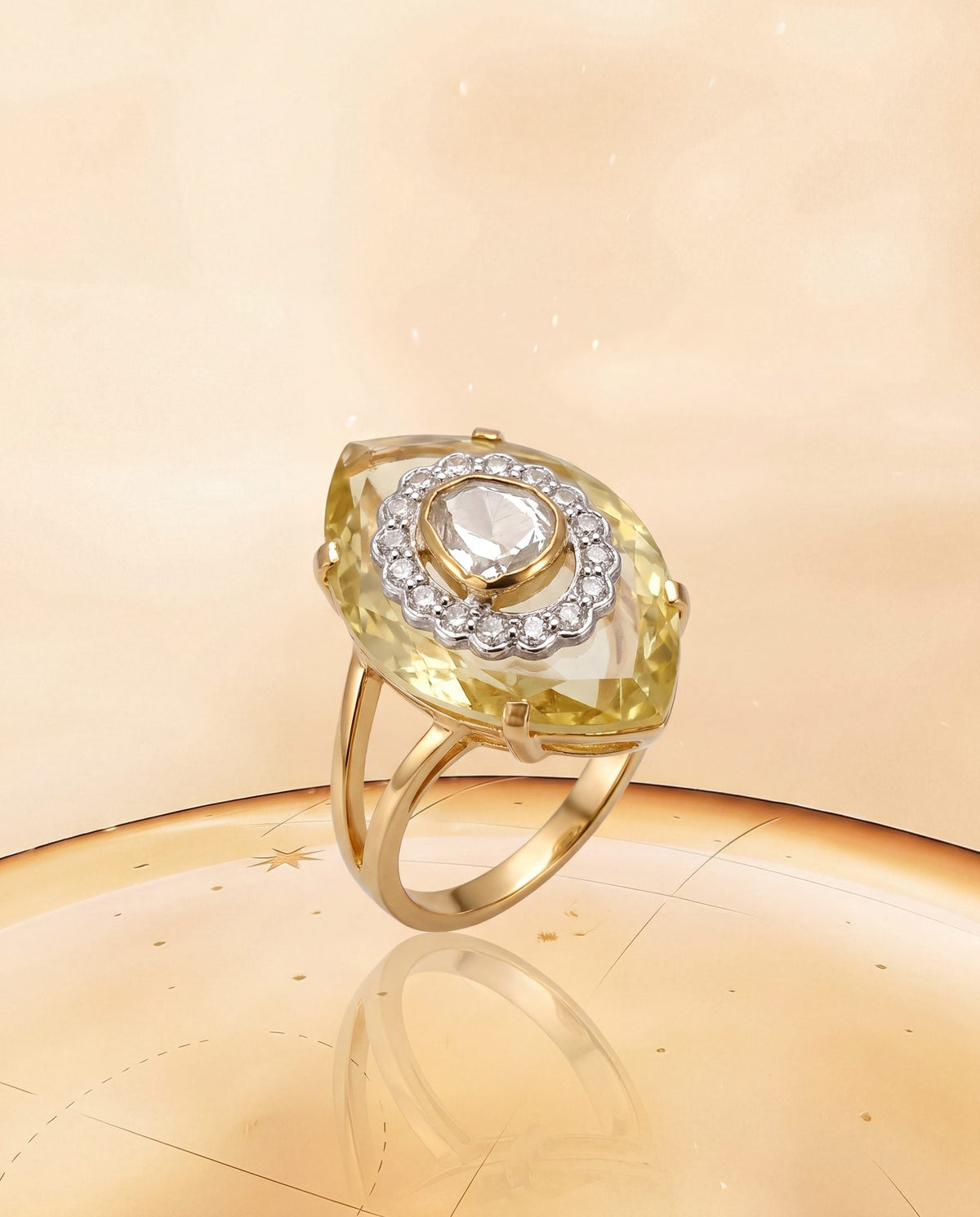 Kanishka Polki And Diamond Ring