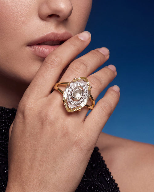 Kanishka Polki And Diamond Ring