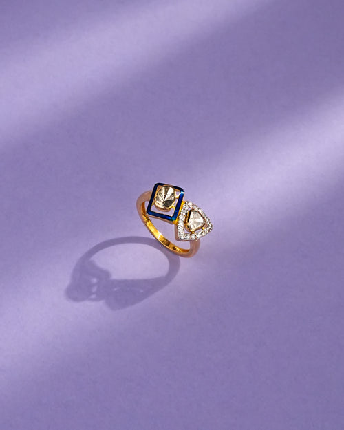 Aesha Polki And Diamond Ring