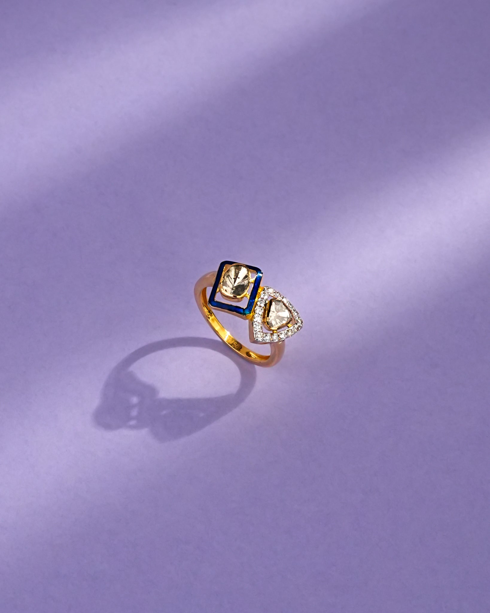 Aesha Polki And Diamond Ring