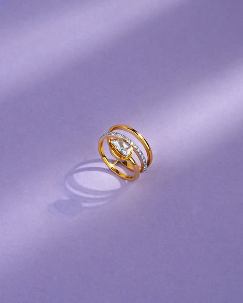 Miraya Polki And Diamond Ring