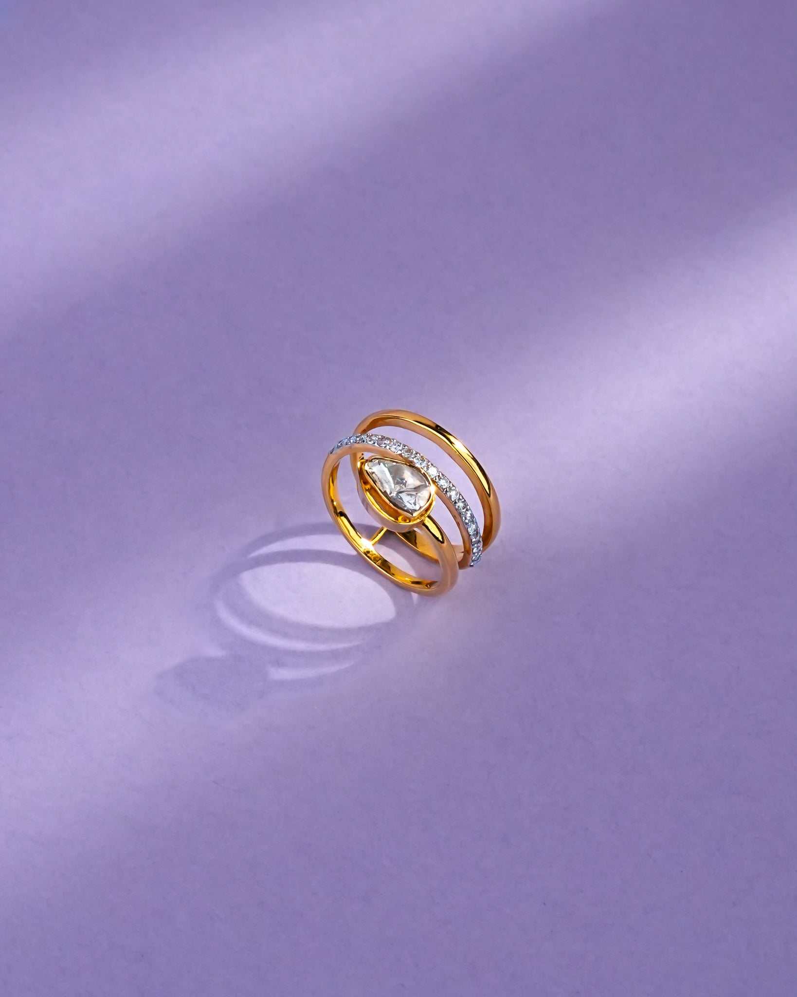 Miraya Polki And Diamond Ring