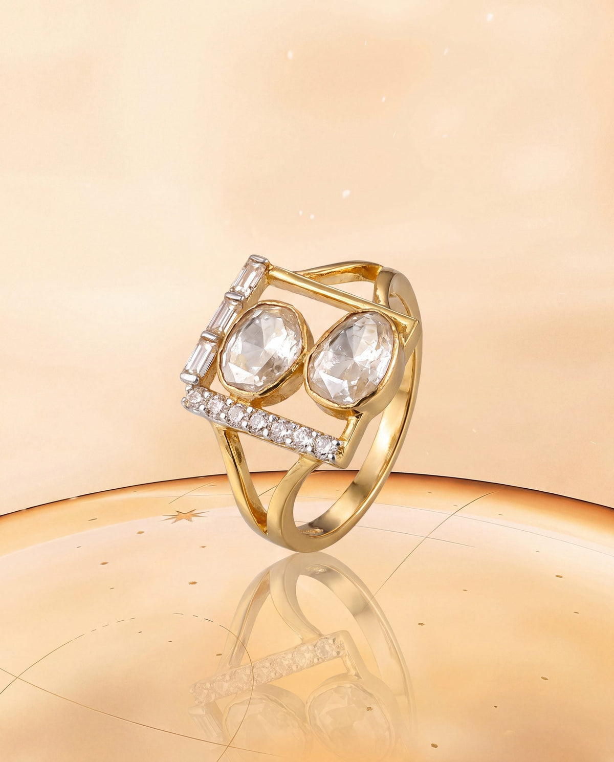 Sristi Polki And Diamond Ring