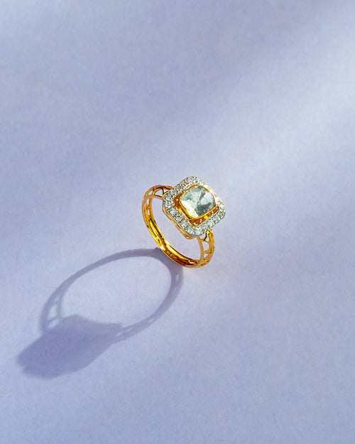Rosa Polki And Diamond Ring