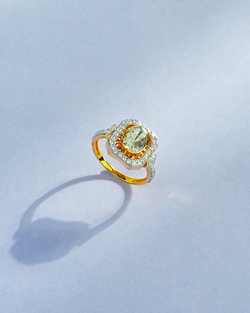 Eshani Polki And Diamond Ring