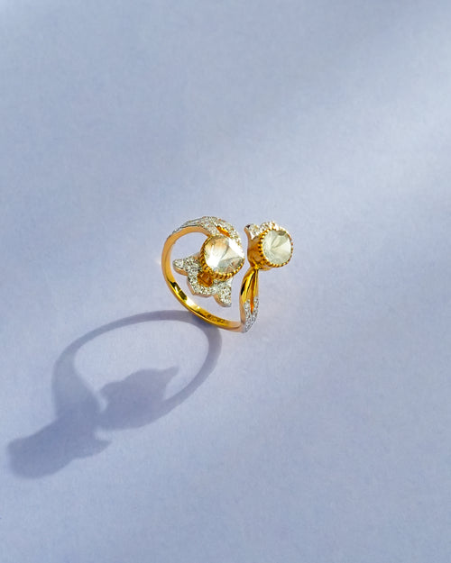 Fiza Polki And Diamond Ring