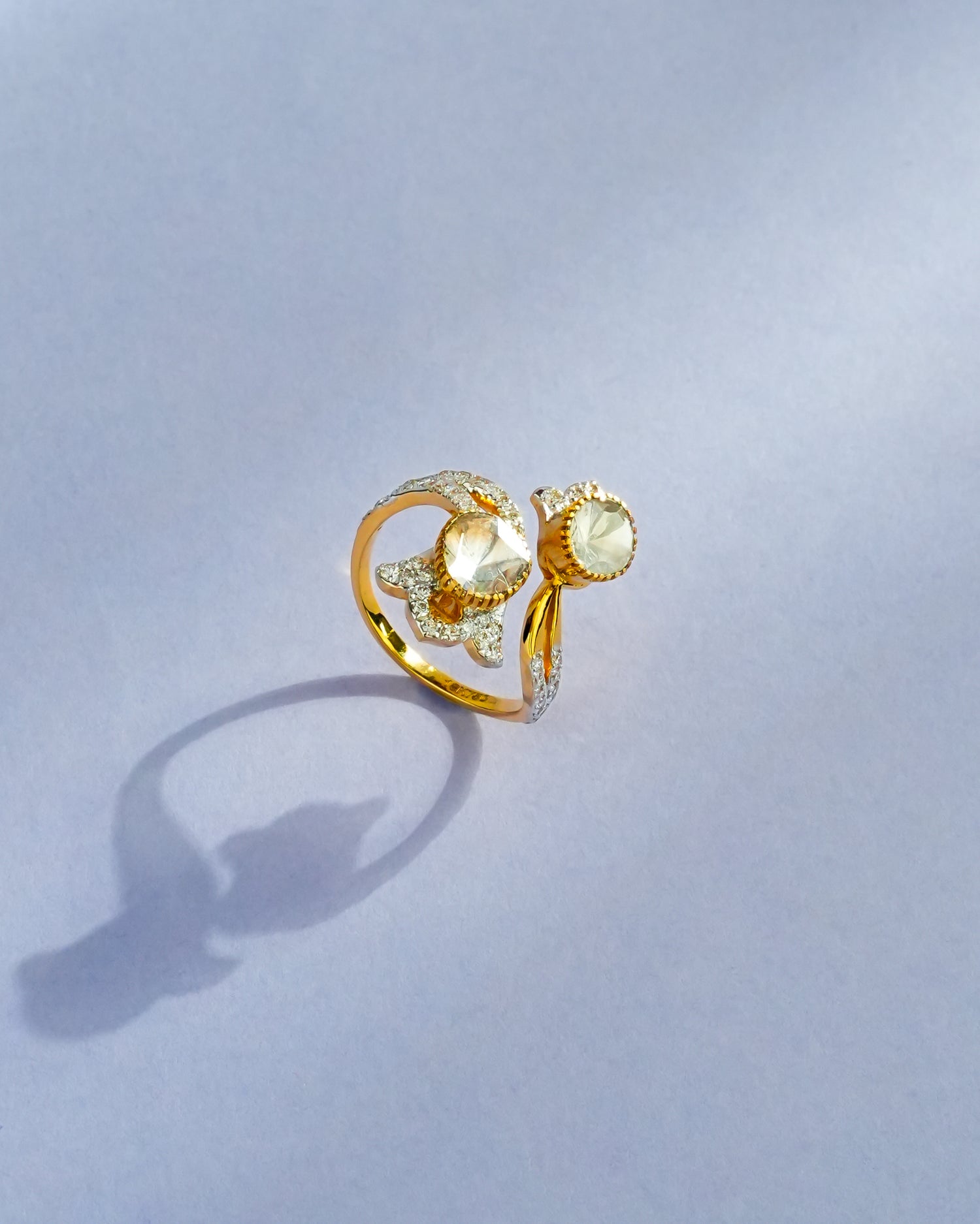 Fiza Polki And Diamond Ring