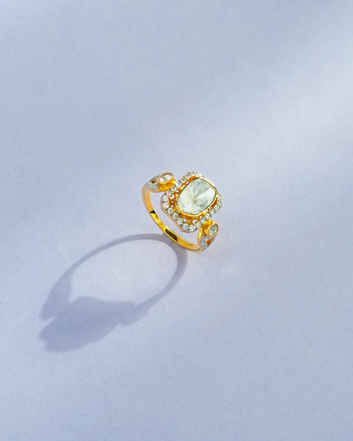 Jivika Polki And Diamond Ring