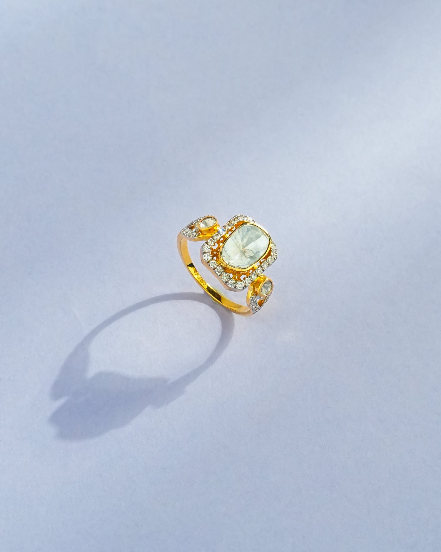 Jivika Polki And Diamond Ring