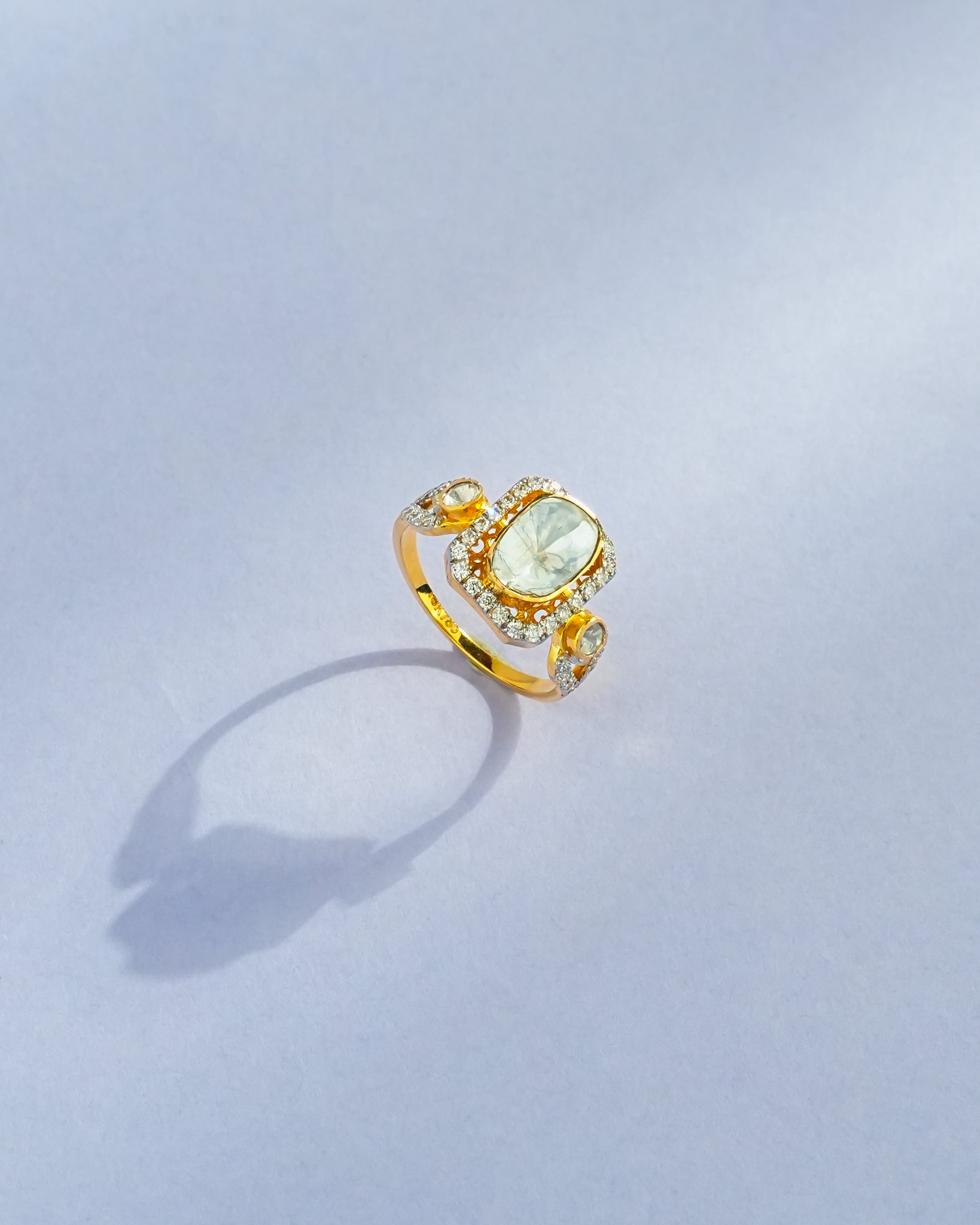 Jivika Polki And Diamond Ring