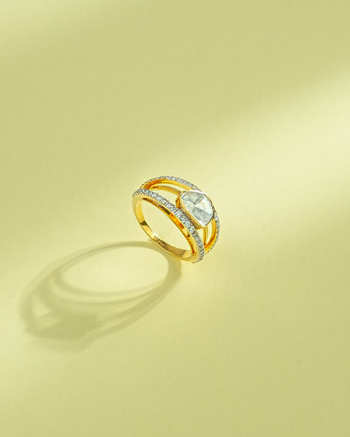 Saavi Polki And Diamond Ring