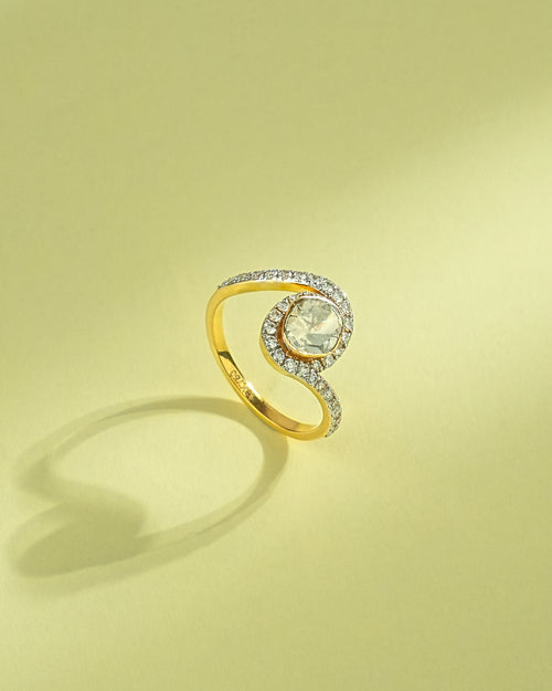 Urvi Polki And Diamond Ring
