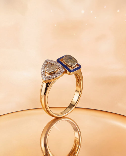 Aesha Polki And Diamond Ring