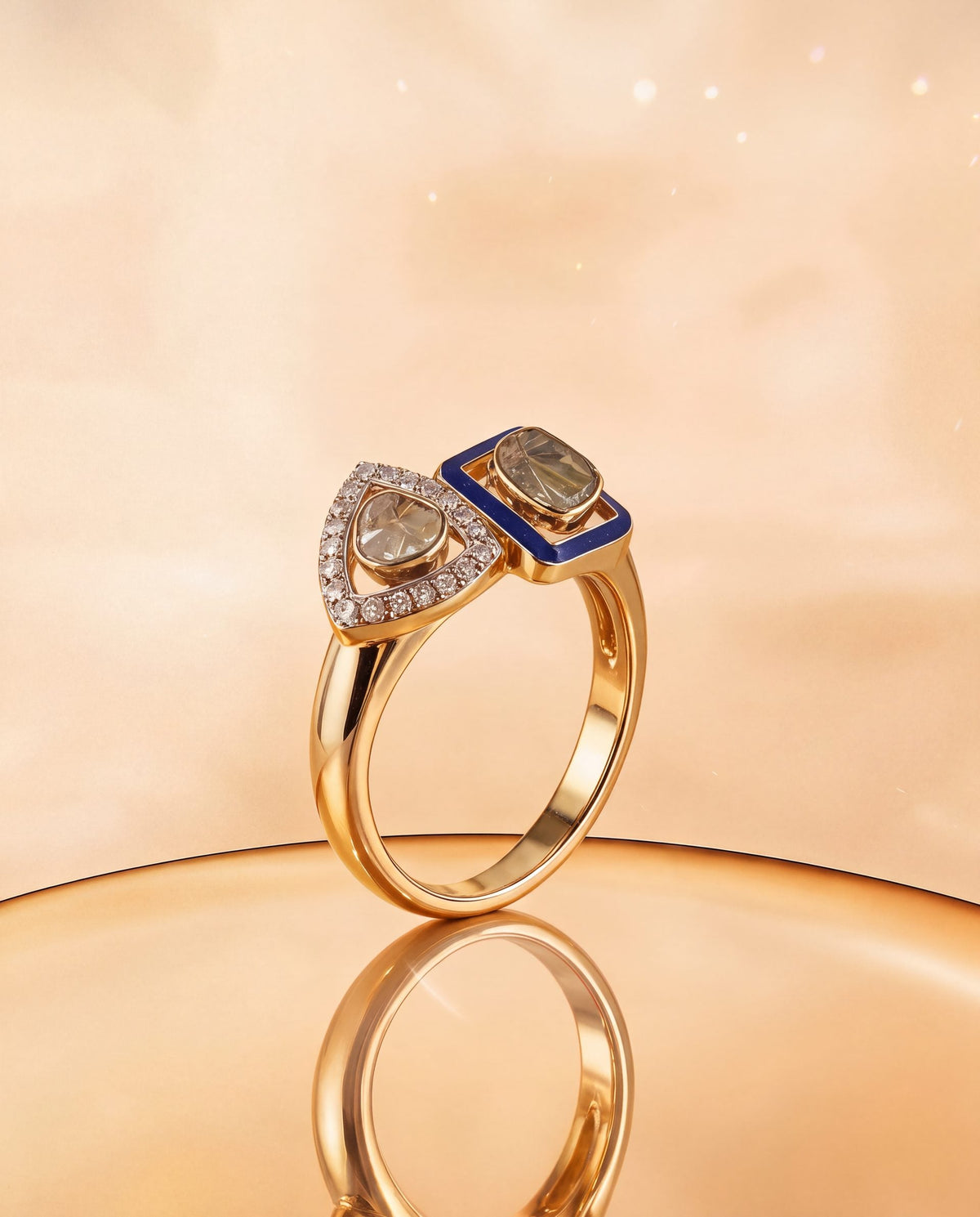 Aesha Polki And Diamond Ring