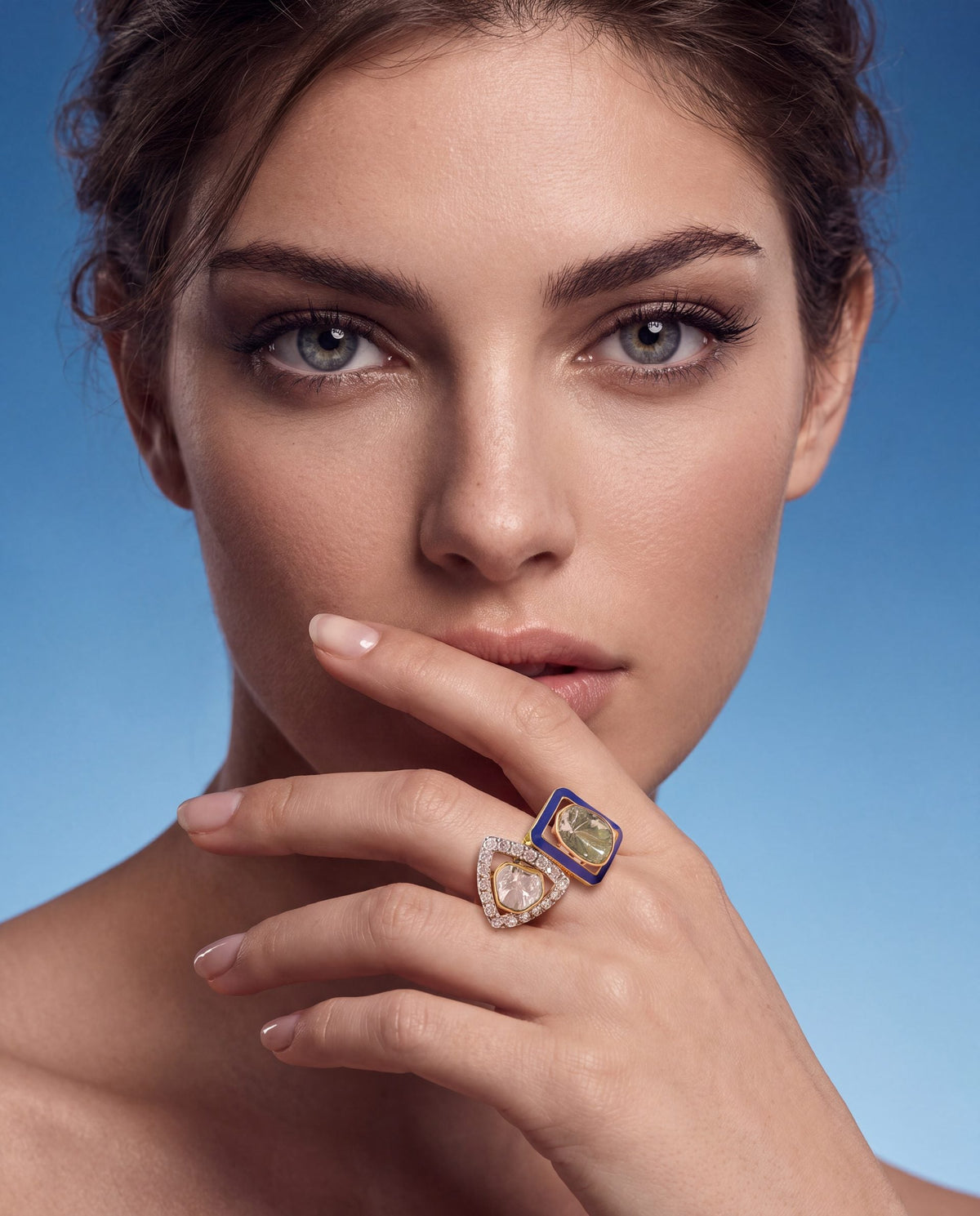 Aesha Polki And Diamond Ring