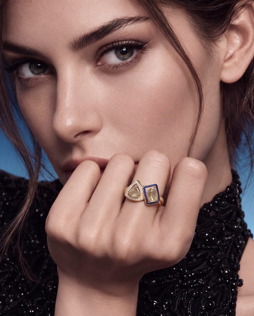 Aesha Polki And Diamond Ring