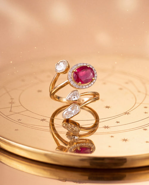 Swara Polki And Diamond Ring