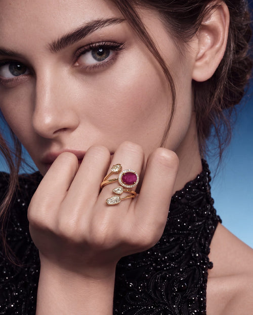 Swara Polki And Diamond Ring