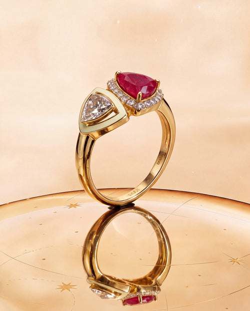 Alka Polki And Diamond Ring