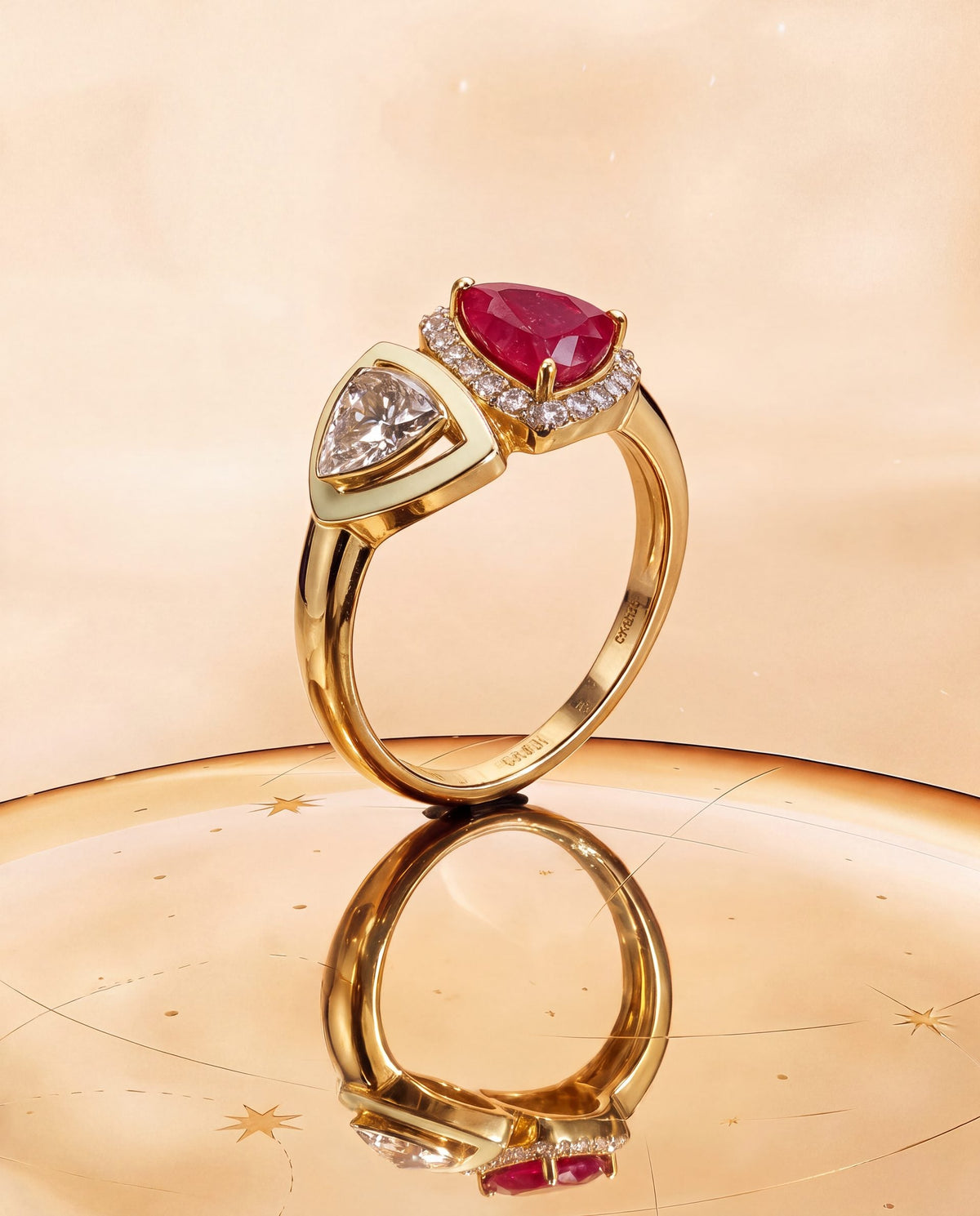 Alka Polki And Diamond Ring