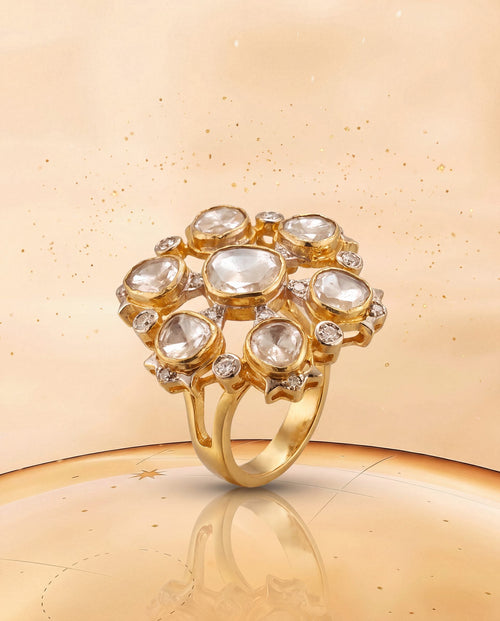 Sarina Polki And Diamond Ring