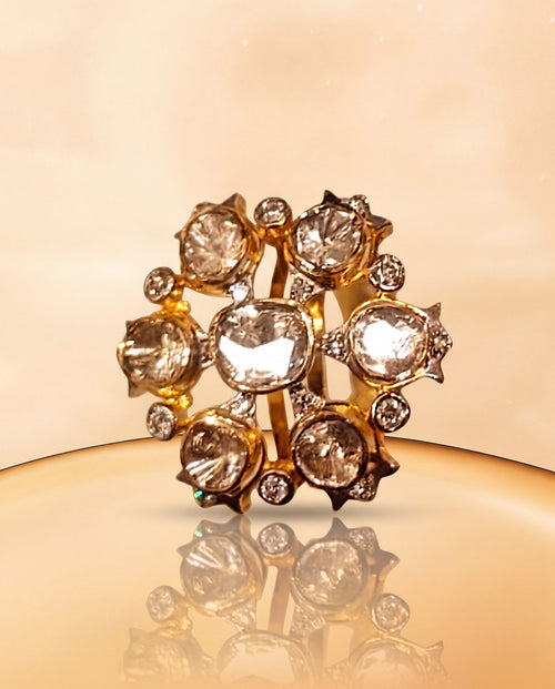 Sarina Polki And Diamond Ring
